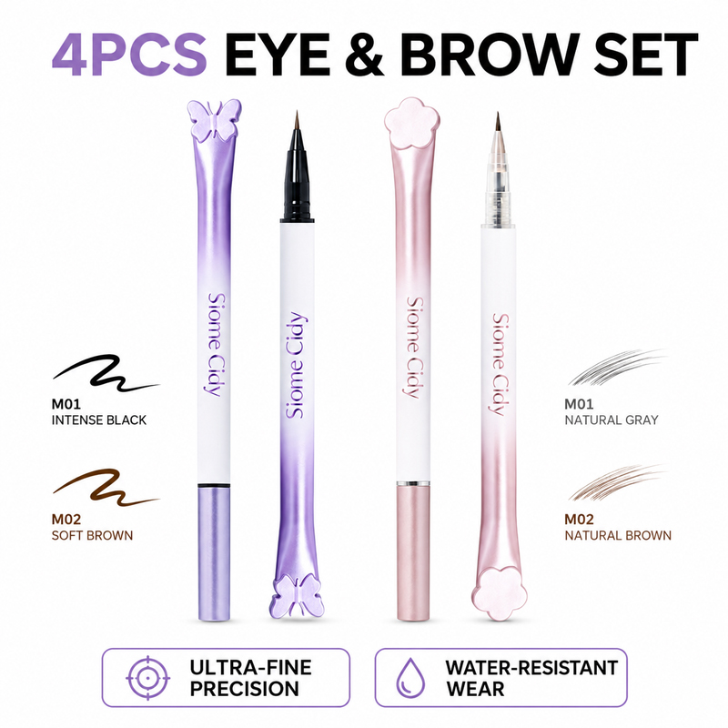 Waterproof Liquid Eyeliner Pen - Siome Cidy 4PCS Set Eyeliner Cair