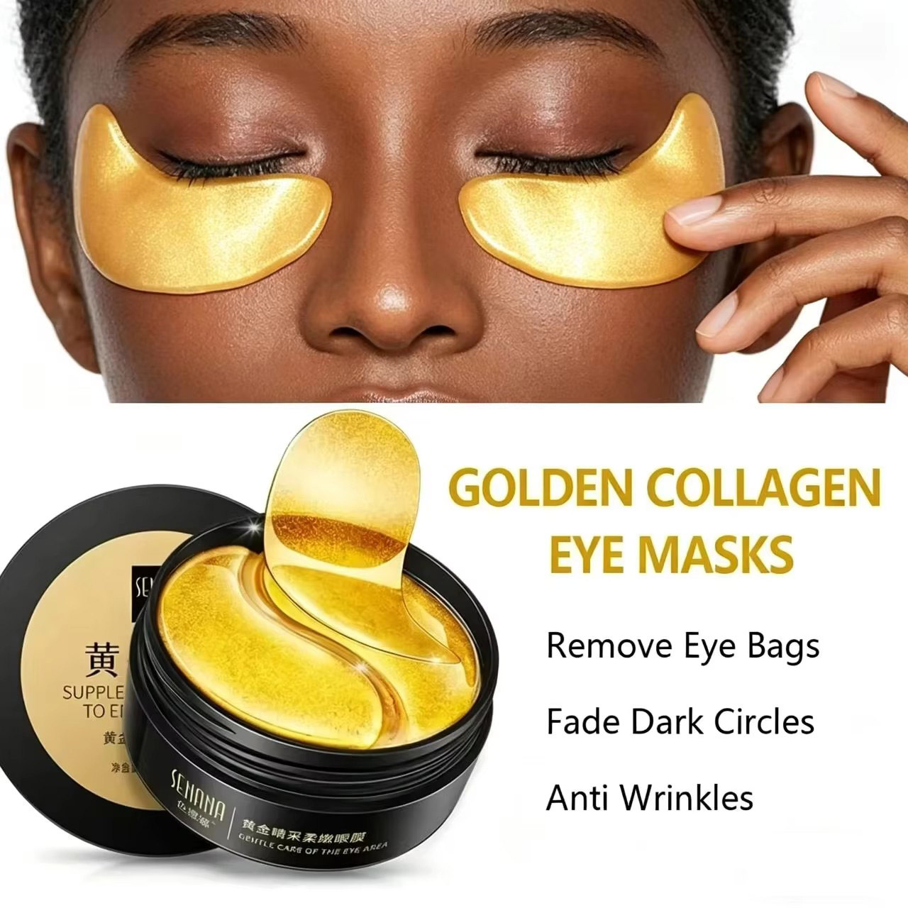Collagen Under Eye Patches - 60 Buah Masker Mata Pelembab Emas